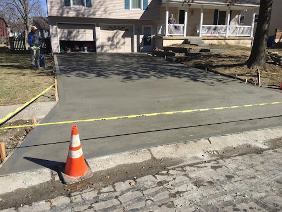 Concrete driveway replacement in progress at a Kansas City area property