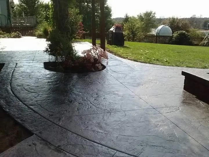 Decorative stamped concrete patio in the Kansas City area