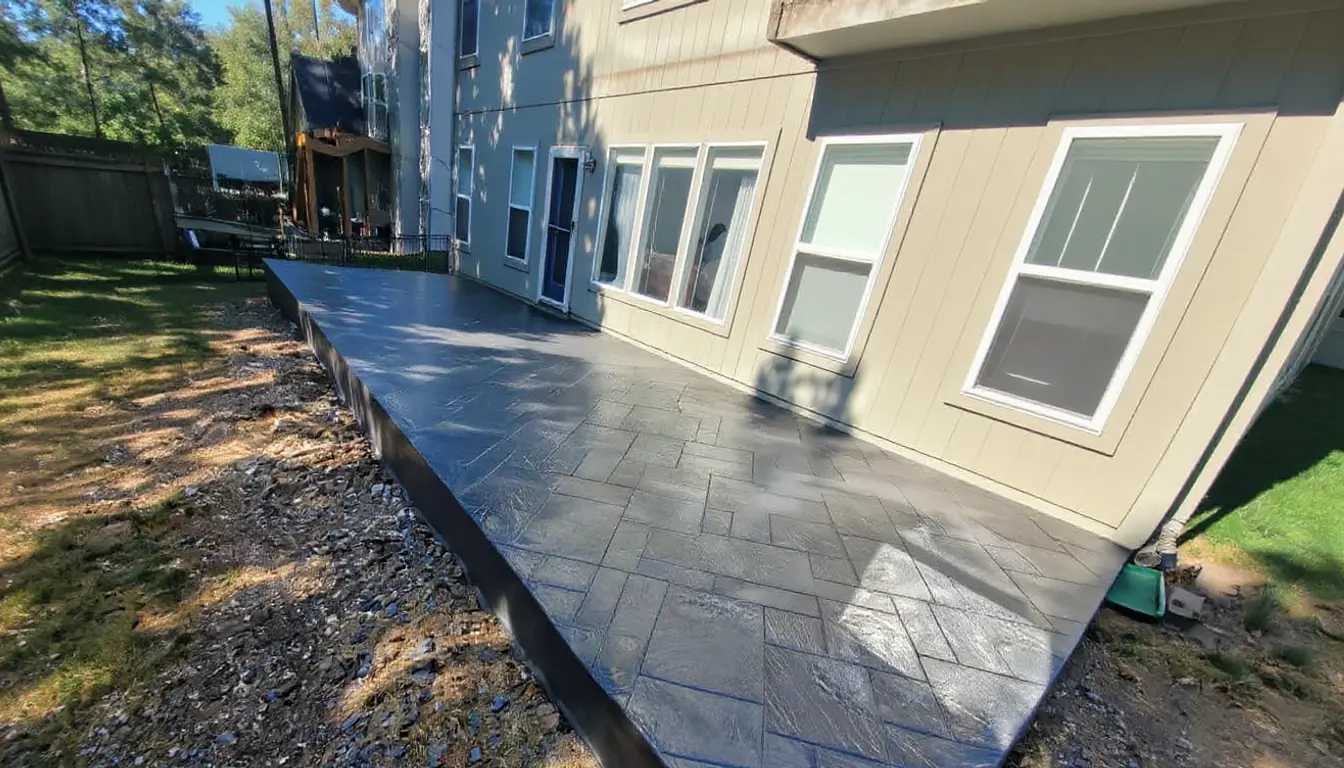 Stamped concrete patio being installed in Kansas City
